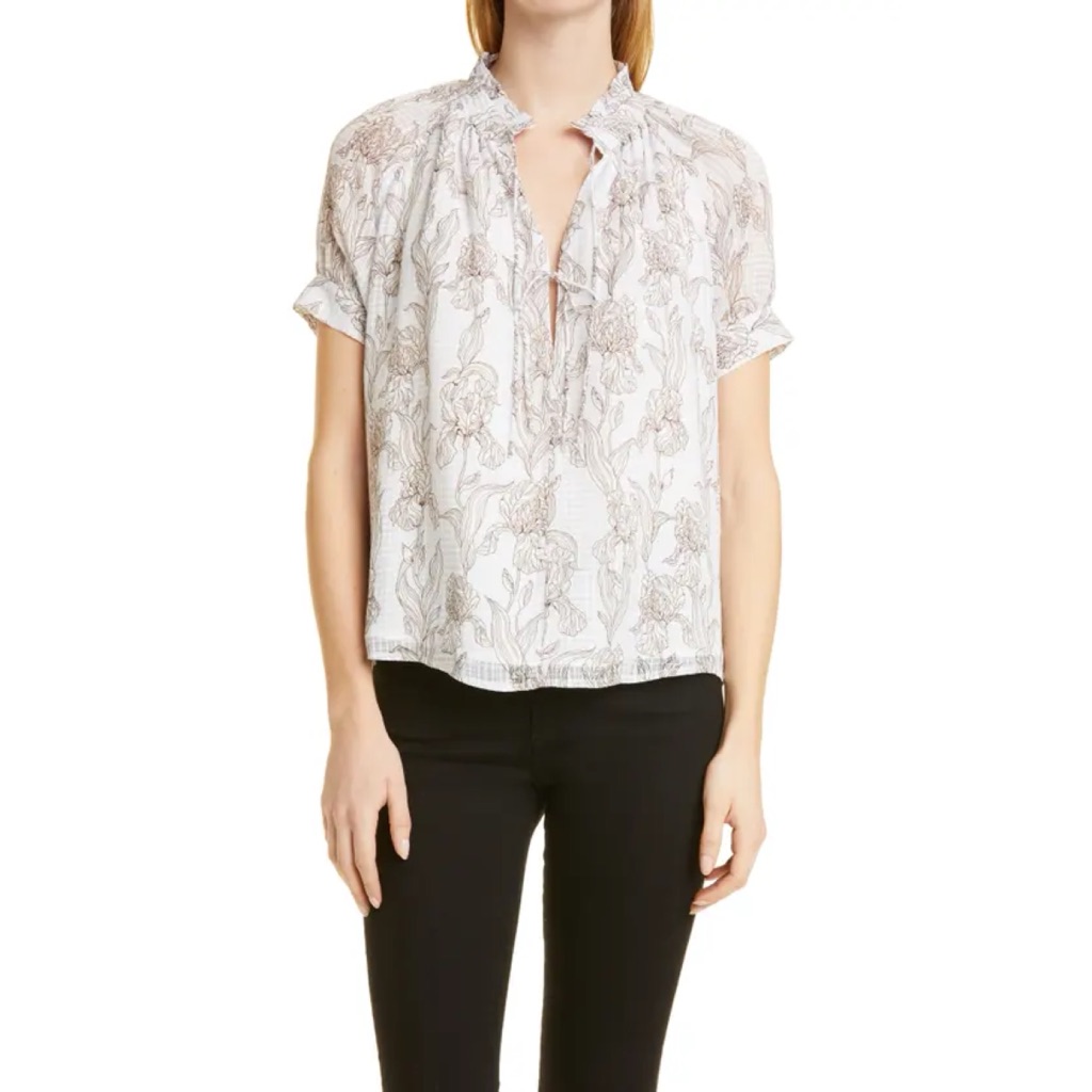 Birgitte Herskind Gajol Floral Blouse In Blue Iris